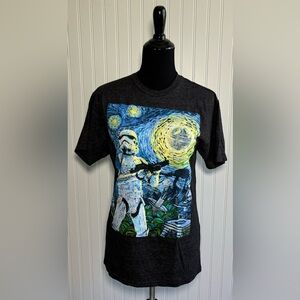 Star Wars T-shirt Size Medium Starry Night Van Gogh Stormtrooper Fifthsun Gray